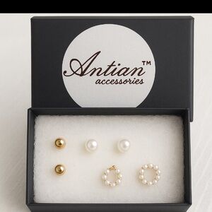 Antian Accesorio™ Set Moderno Aros Geométricos Minimalistas Dorados